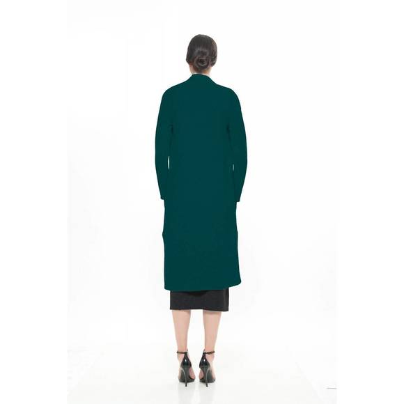 NEW MAISON DE PAPILLON varick wool cashmere blend robe cardigan in verde - Picture 2 of 2